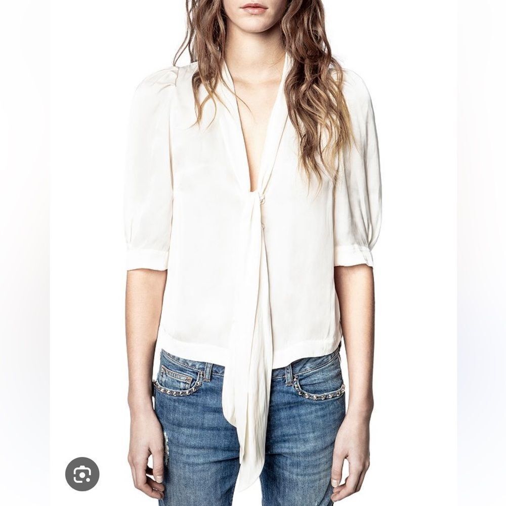 Zadig & Voltaire Twelve Satin Top Blouse New Small